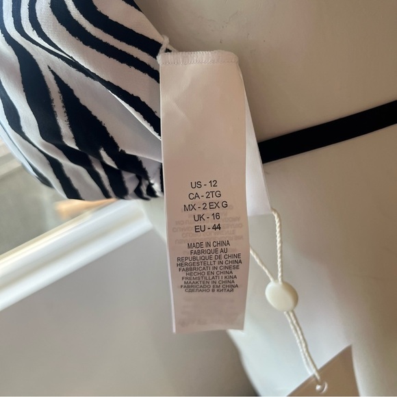 New Sunshine 79 Two Piece Bikini Set Black and White Zebra Print Women's Size 12 - Picture 11 of 11